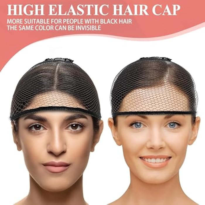 Wig Caps Closed End Fishnet Hair Mesh Net Stocking Non Slip Weaving Hair Net Liner Stretchy Nylon Weaving Caps Stretchable -BLACK-1PC - Image 3